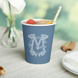 EDITABLE FARBEN GM Monogram MG Monogram Cups Pappbecher