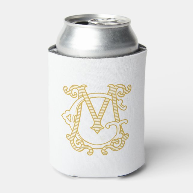 EDITABLE FARBEN GM Monogram MG Monogramm Gemütlich Dosenkühler (Kanne Vorderseite)