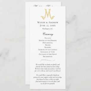 EDITABLE FARBEN M Monogram Wedding Program Programm