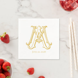 EDITABLE FARBEN MA Monogram AM monogram Napkins Serviette