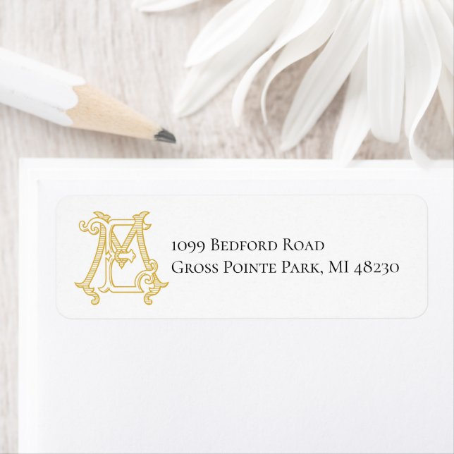 EDITABLE FARBEN ME Monogram EM Monogram Label (Insitu)