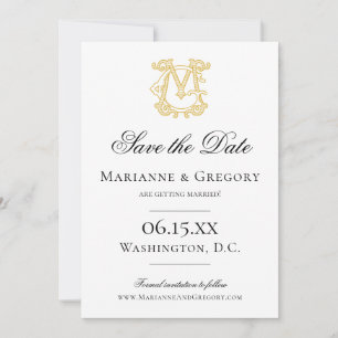EDITABLE FARBEN MG Monogramm GM Monogramm Einladun Save The Date