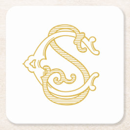 EDITABLE FARBEN SC Monogram CS Logo Untersetzer