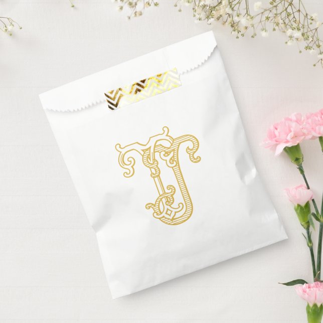 EDITABLE FARBEN TJ Monogram JT Logo Geschenktasche Geschenktütchen (Versiegelt)