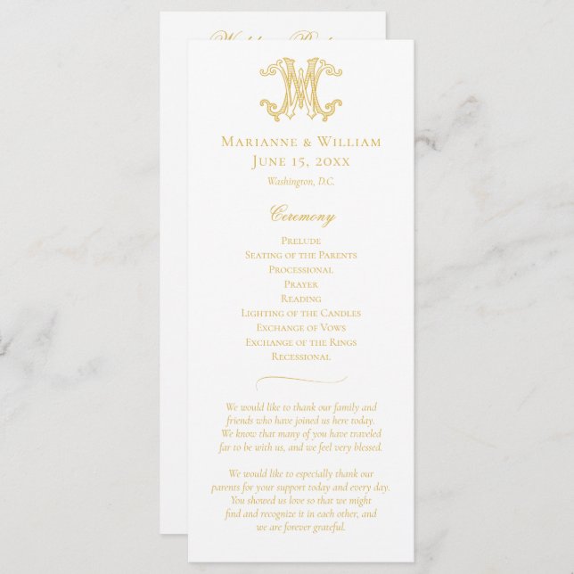 EDITABLE FARBEN WM Monogram MW Monogram Program Programm (Vorne/Hinten)