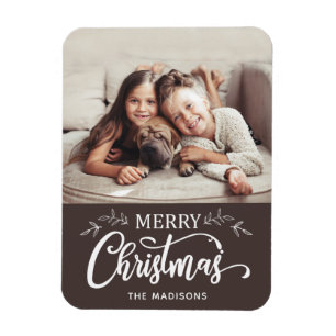 Editable Farbfrohe Weihnacht-Foto-Magnet Magnet
