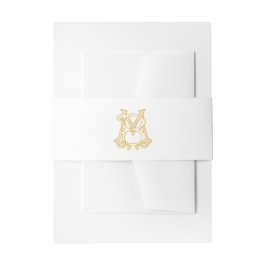 EDITABLE FARBMB Monogramm BM Monogramm BM Bauchban Einladungsbanderole