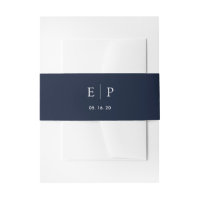EDITABLE FARBNavy Einladung Bauchband