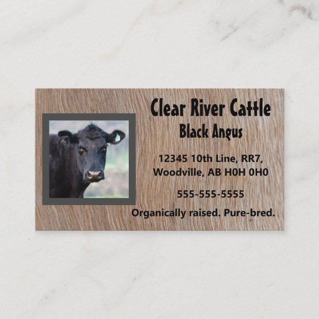 Editable Farm Animal Company Foto Visitenkarte (Vorderseite)