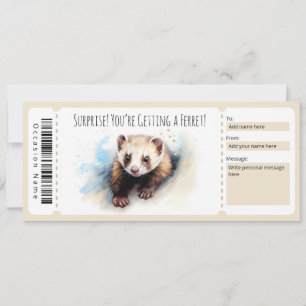 Editable Ferret Geschenkgutschein Einladung