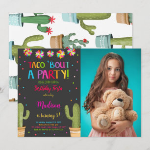 Editable Fiesta Birthday Party Foto Einladung