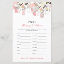 Editable Finish Mommy's Phrase Baby Shower