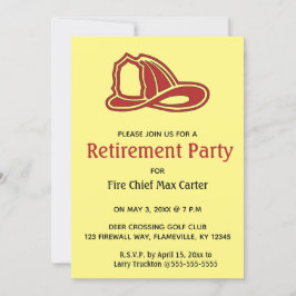 Editable Fire Fighter's Hat Retirement Einladung