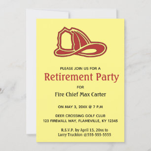 Editable Fire Fighter's Hat Retirement Einladung