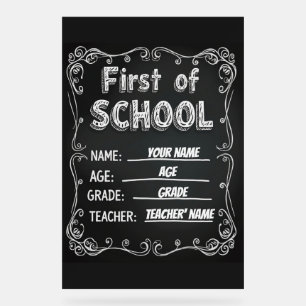 Editable First Day of School Sign Acrylschild
