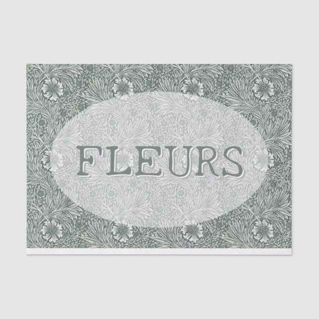 Editable Floral Medallion Decoupage William Morris Seidenpapier (Vorderseite)