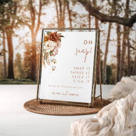Editable Floral Sunset Wedding Foto Gästebuch
