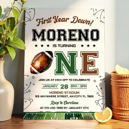 Editable Football Birthday Einladung Erstes Jahr 1