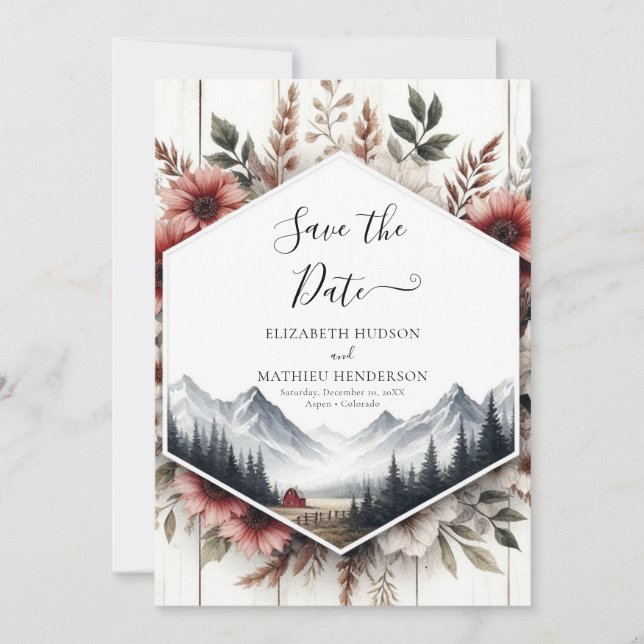 Editable Foto Barnyard Wedding Save The Date (Vorderseite)