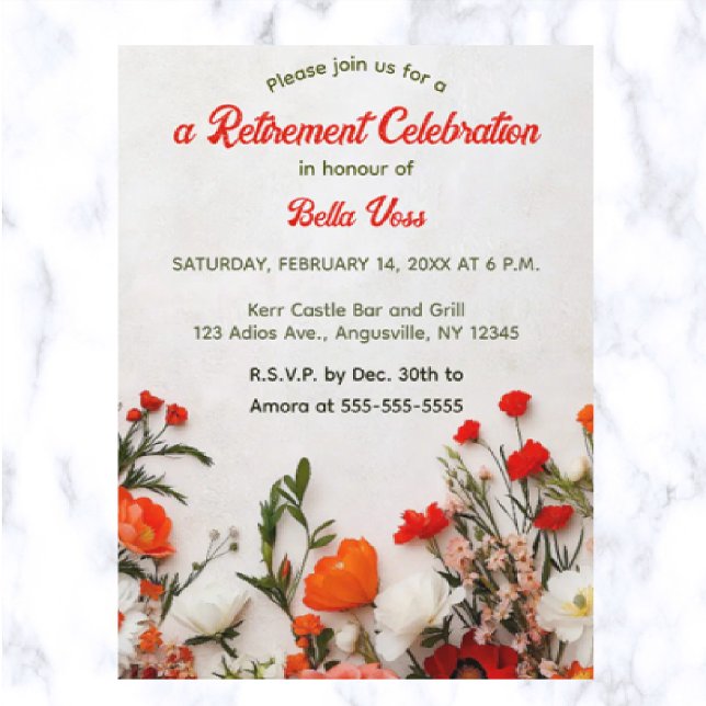 Editable Garden Blume Einladungspostkarte (Von Creator hochgeladen)