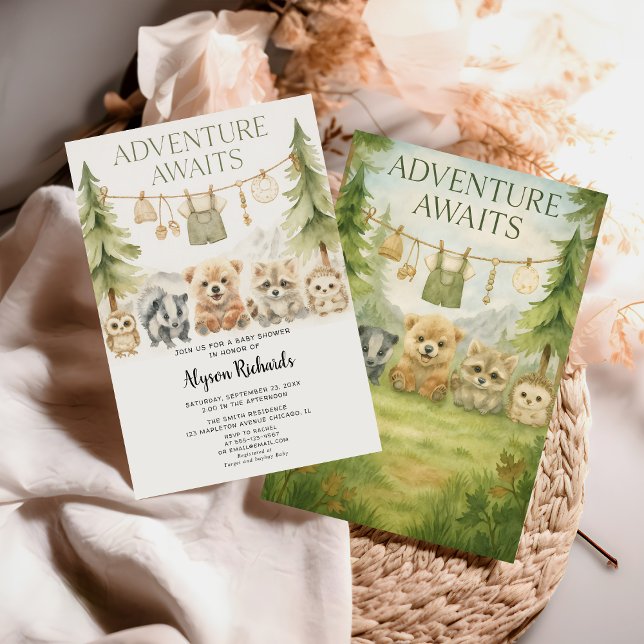 Editable Gender Neutral Fall Woodland Baby Shower Einladung (Von Creator hochgeladen)