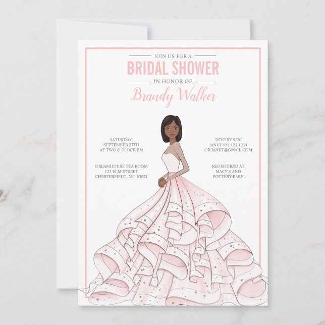 Editable Glam Bride Brautparty Einladung (Vorderseite)