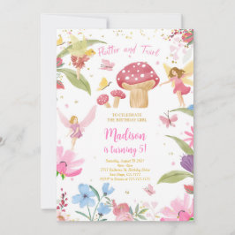 Editable Golden Fairy Birthday Einladung