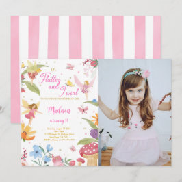Editable Golden Fairy Birthday Party Foto Einladung