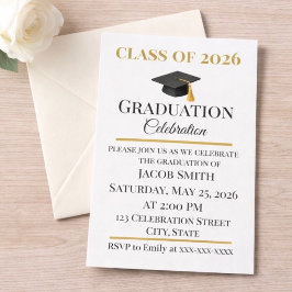 Editable Graduation Invitation 5x7 