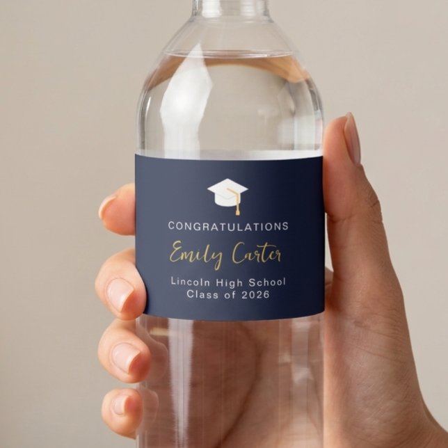 Editable Graduation Water Bottle Food Drink Labels (Von Creator hochgeladen)