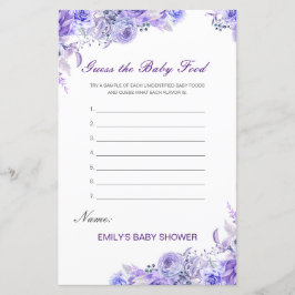 Editable Guess the Baby Food Baby Shower Game