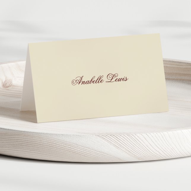 Editable Guest Name Burgundy Wedding Place Card Tischnummer (Von Creator hochgeladen)