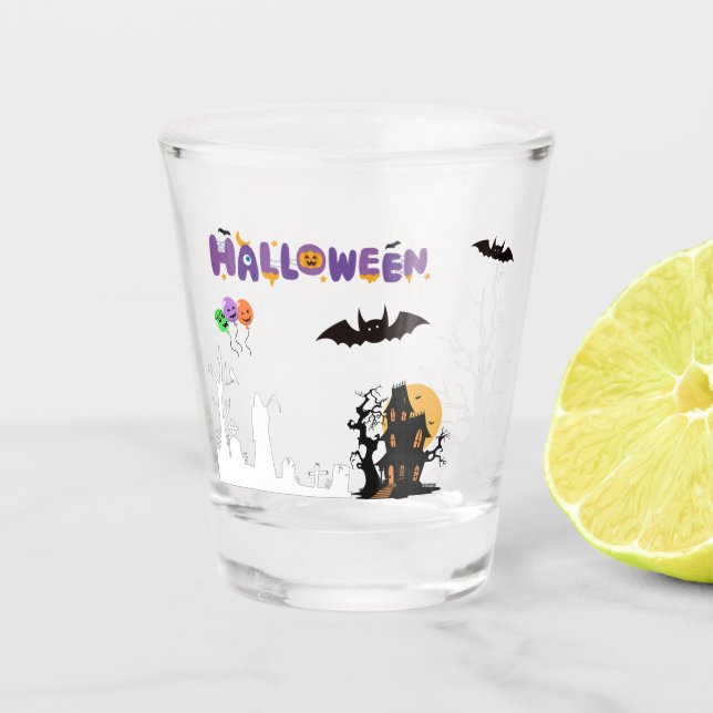 Editable Halloween Glass Schnapsglas (Vorderseite)