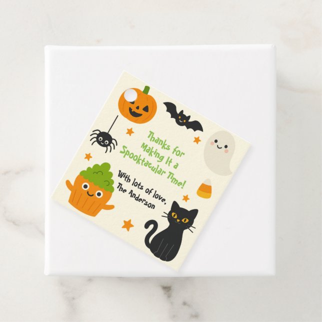 Editable Halloween - Little Monster Bash - Geschenkanhänger (Beispiel)