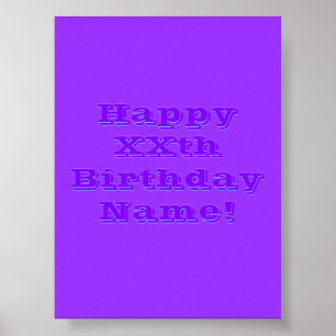 Editable Happy Birthday Jeder Name oder Alter Poster
