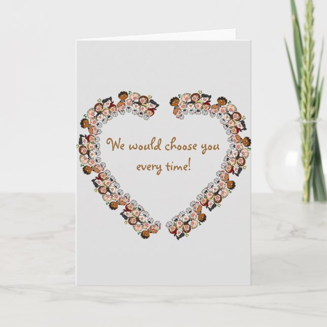 Editable Heart of Kids Adoption abgeschlossen Karte (Vorderseite)