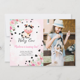 Editable Heilige Kuh Geburtstag Foto Einladung