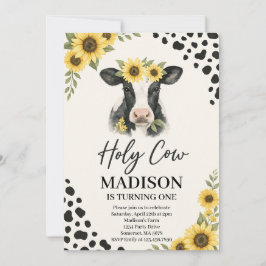 Editable Heilige Kuh zum Geburtstag Einladung