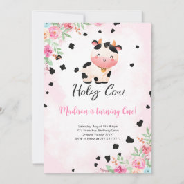 Editable Heilige Kuh zum Geburtstag Einladung