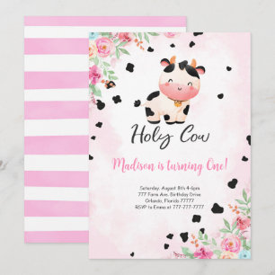 Editable Heilige Kuh zum Geburtstag Einladung