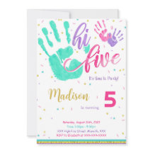 Editable High Five Birthday Einladung