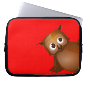 Editable Hintergrund-Farbe - niedliche Brown-Eule Laptopschutzhülle