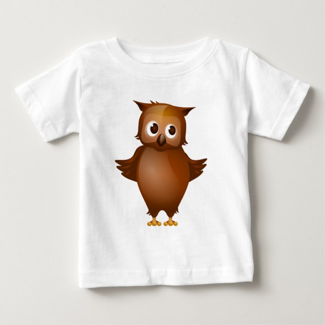 Editable Hintergrund - niedliche Brown-Eule Baby T-shirt (Vorderseite)