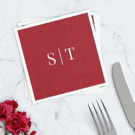 Editable Hintergrundfarbe Hochzeit Monogram Napkin Serviette