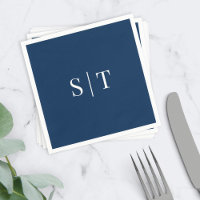 Editable Hintergrundfarbe Hochzeit Monogram Napkin