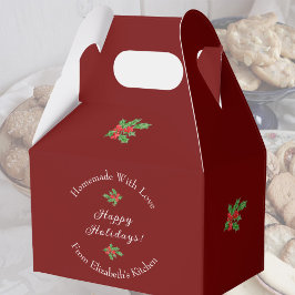 Editable Holiday Backgift Rotes Happy Holidays Geschenkschachtel