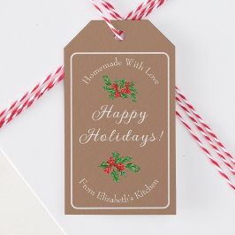 Editable Holiday Baking Geschenk Brown Happy Holid Geschenkanhänger