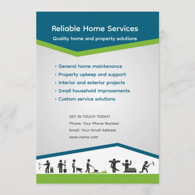 Editable Home Services Flyer Template Einladung (Vorderseite)