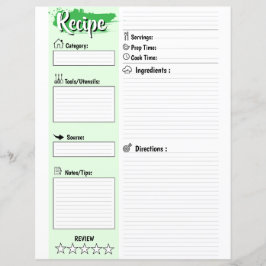Editable Homemade Fillable Recipe Paper Sheet