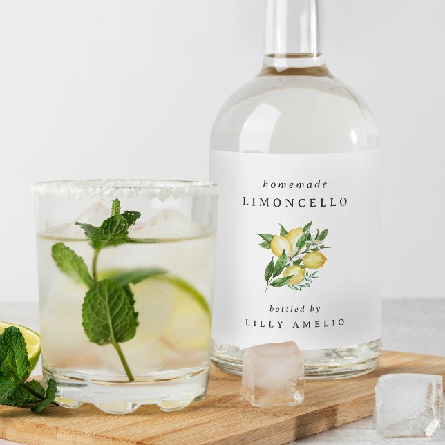 Editable Homemade Limoncello Alkoholflaschenetikett (Von Creator hochgeladen)